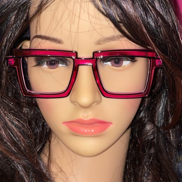 Accessories - Manga Cartoon Anti-blue Light Color block Eyeglasses In Purple/Red
